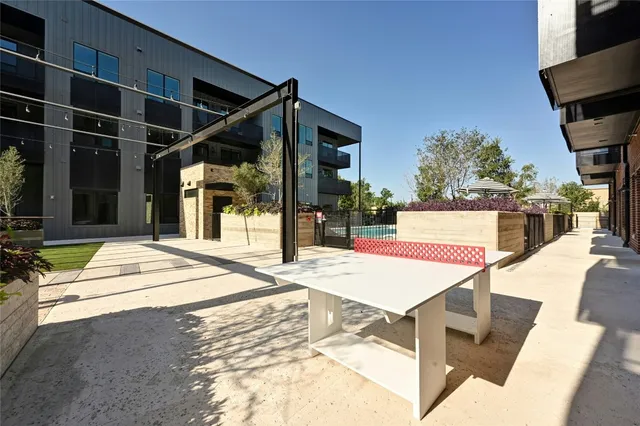 a outdoor space with hardwood