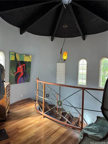 a view of livingroom with furniture and wooden floor