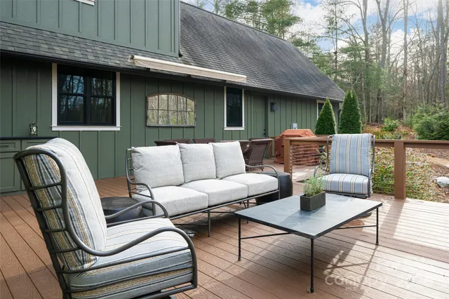 a view of porch with seating space
