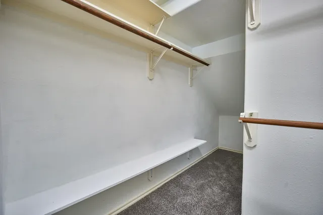 a view of small space with racks on the wall