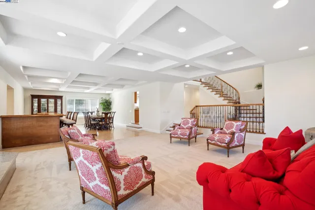 a living room with furniture and a couch