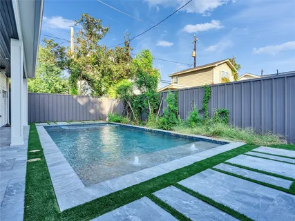 a view of garden with trees