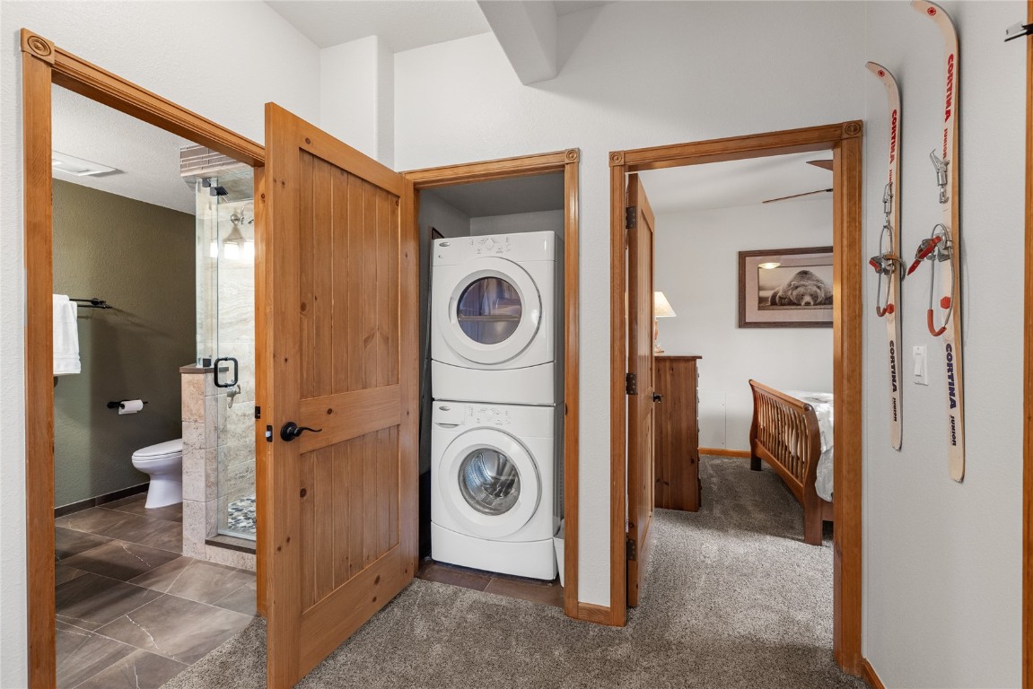83 Lookout Ridge Drive, Unit 83 Dillon, CO 80435 - Photo 22 of 25 a view of a storage & utility room with washer and dryer