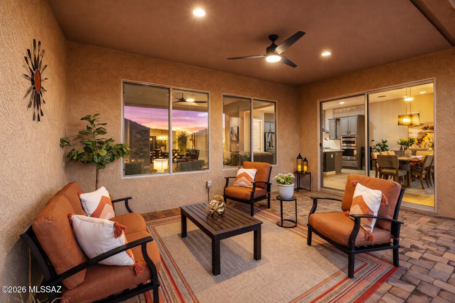 8489 North Lone Ranger Road Tucson, AZ 85743 - Photo 5 of 50 Cozy patio with magical glow.