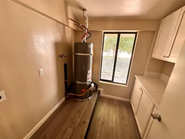 a bathroom with a tub