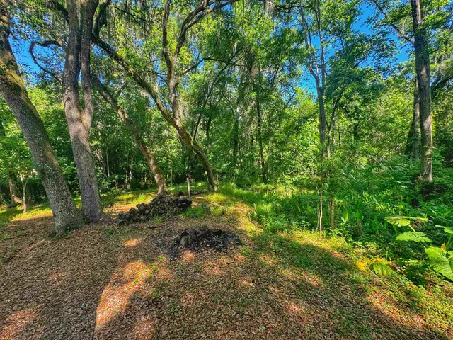 a view of a backyard with swimming pool