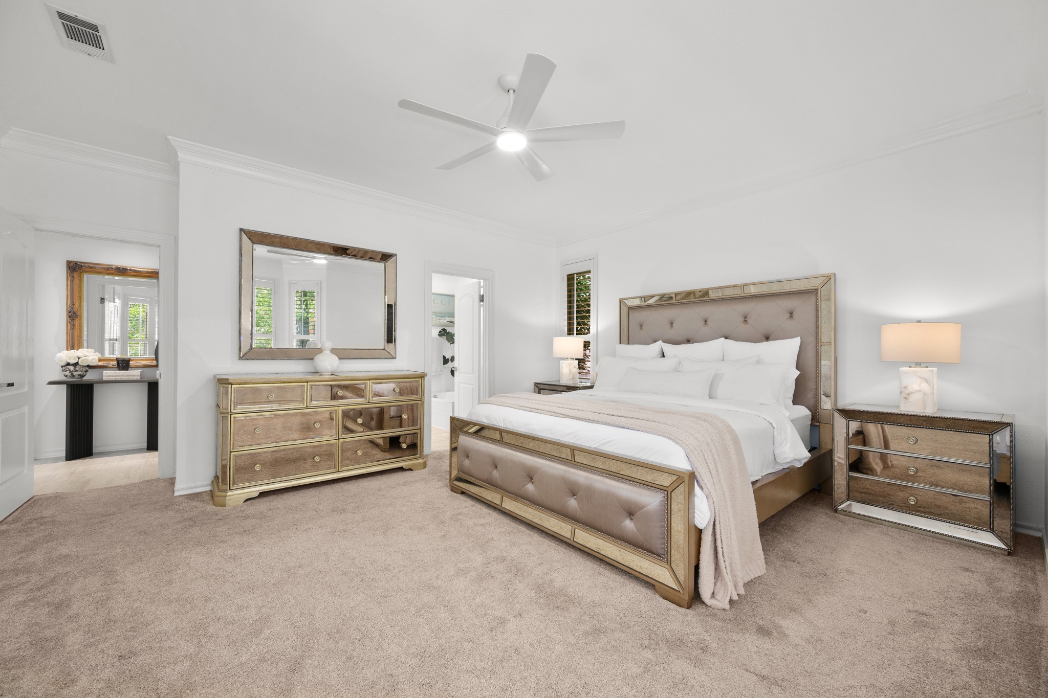30115 Sawgrass Trail Georgetown, TX 78628 - Photo 10 of 37 Plush carpeting creates a serene retreat in this generously proportioned sleeping area.