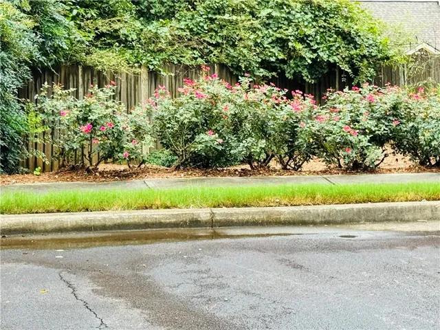 a front view of a house with a yard and potted plants