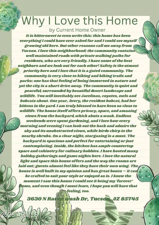 $445,000 | 3630 North Raven Wash Drive, Tucson, AZ 85745