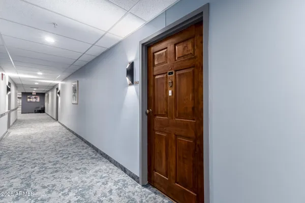 a view of hallway with stairs