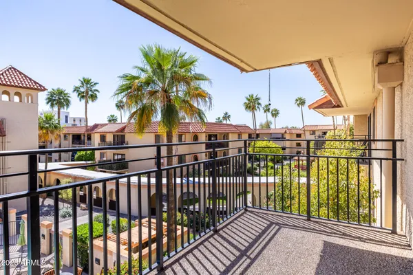 a view of a balcony