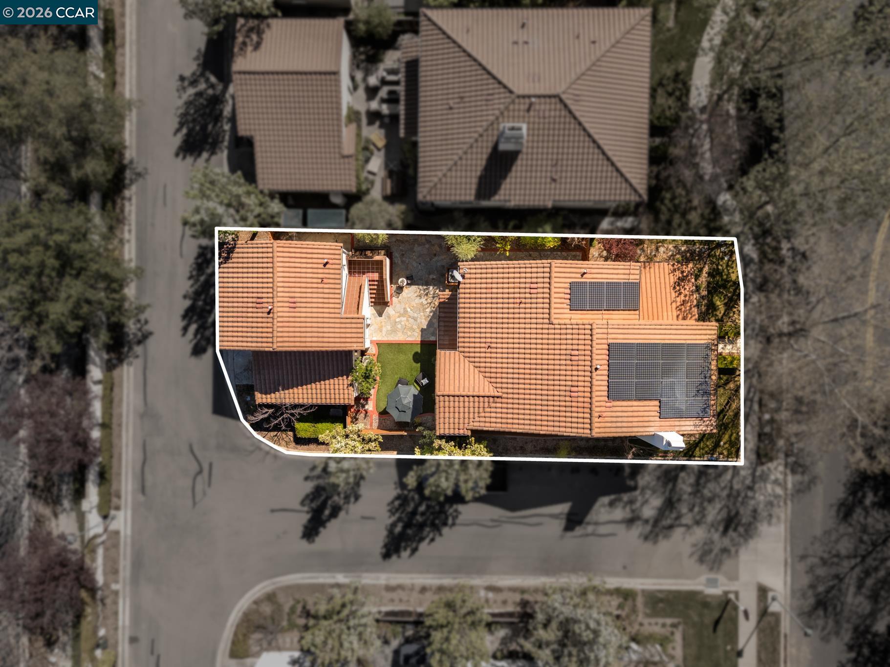 2359 Magnolia Bridge Drive San Ramon, CA 94582 - Photo 39 of 44 an aerial view of a house with swimming pool and a yard