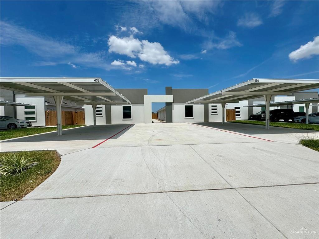 a view of a house with a patio