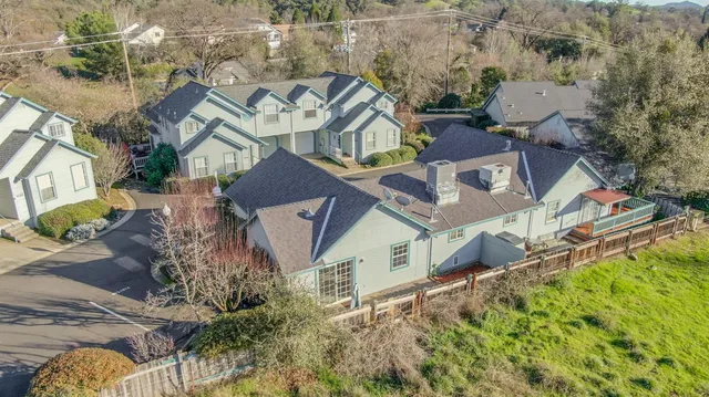 a view of a backyard with a garden