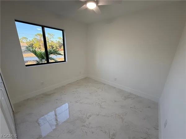 an empty room with a window