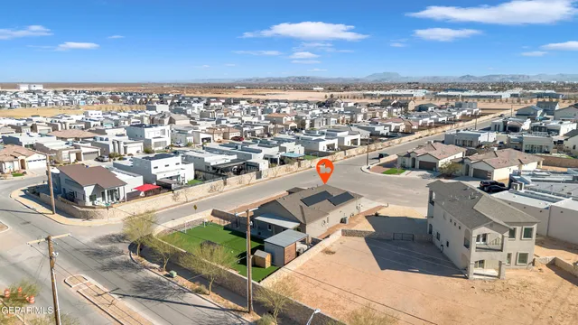 an aerial view of a city