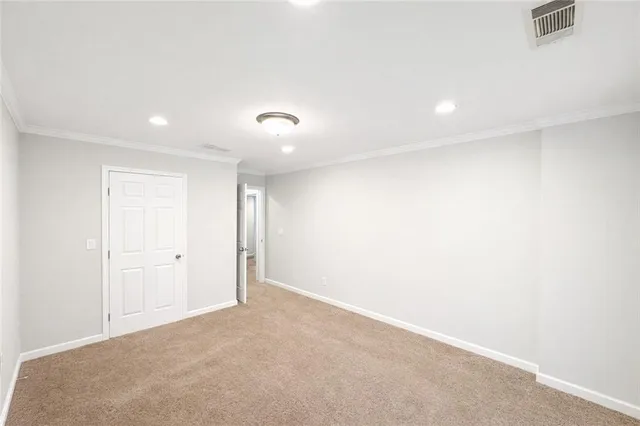 an empty room with an entryway