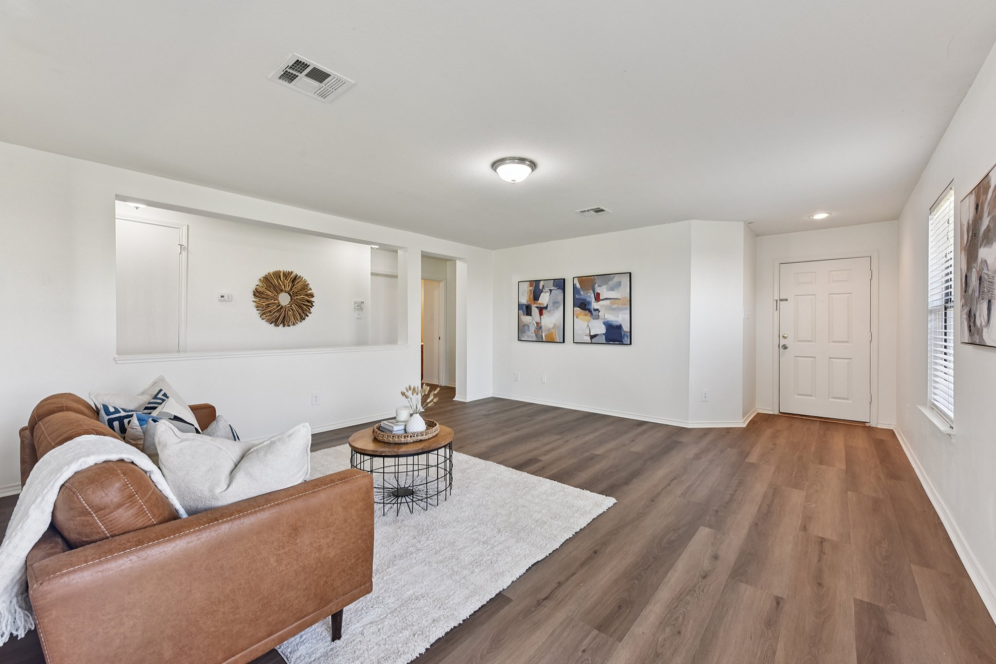 101 Bandara Woods Boulevard Elgin, TX 78621 - Photo 9 of 30 Living area with dark wood-style flooring and recessed lighting