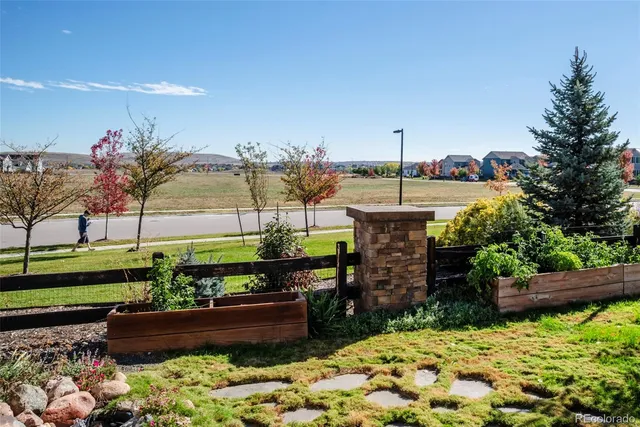 a view of backyard with swimming pool