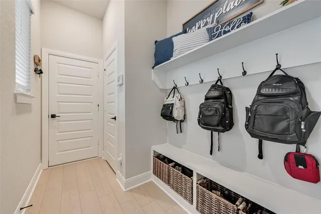 a view of a hallway with elevator