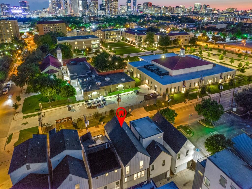 1129 Manderly Court Dallas, TX 75204 - Photo 30 of 33 Aerial view at dusk of a view of city