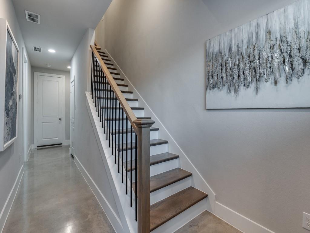 1129 Manderly Court Dallas, TX 75204 - Photo 7 of 33 Stairway with concrete floors and recessed lighting