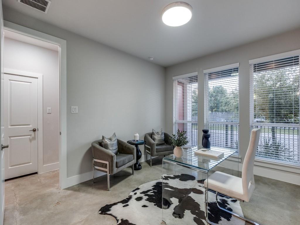 1129 Manderly Court Dallas, TX 75204 - Photo 10 of 33 Sitting room featuring concrete floors and an office area