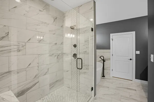 a bathroom with a shower