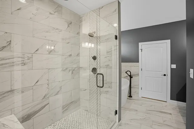 a bathroom with a shower