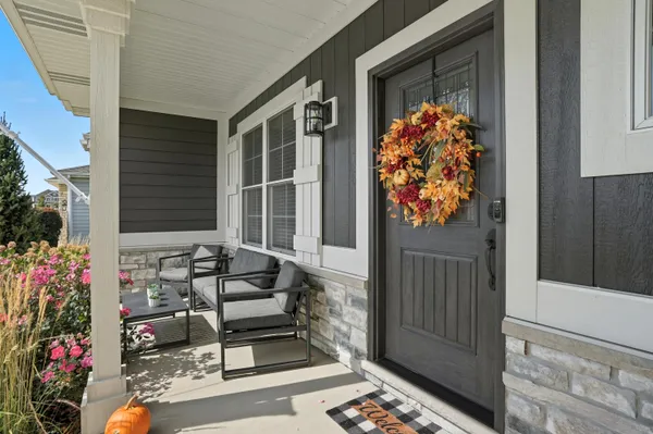 a front view of a house with a porch