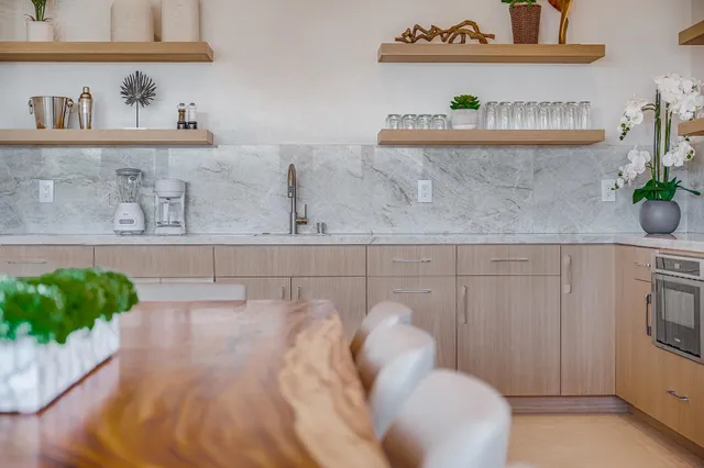 a close view of sink and cabinets