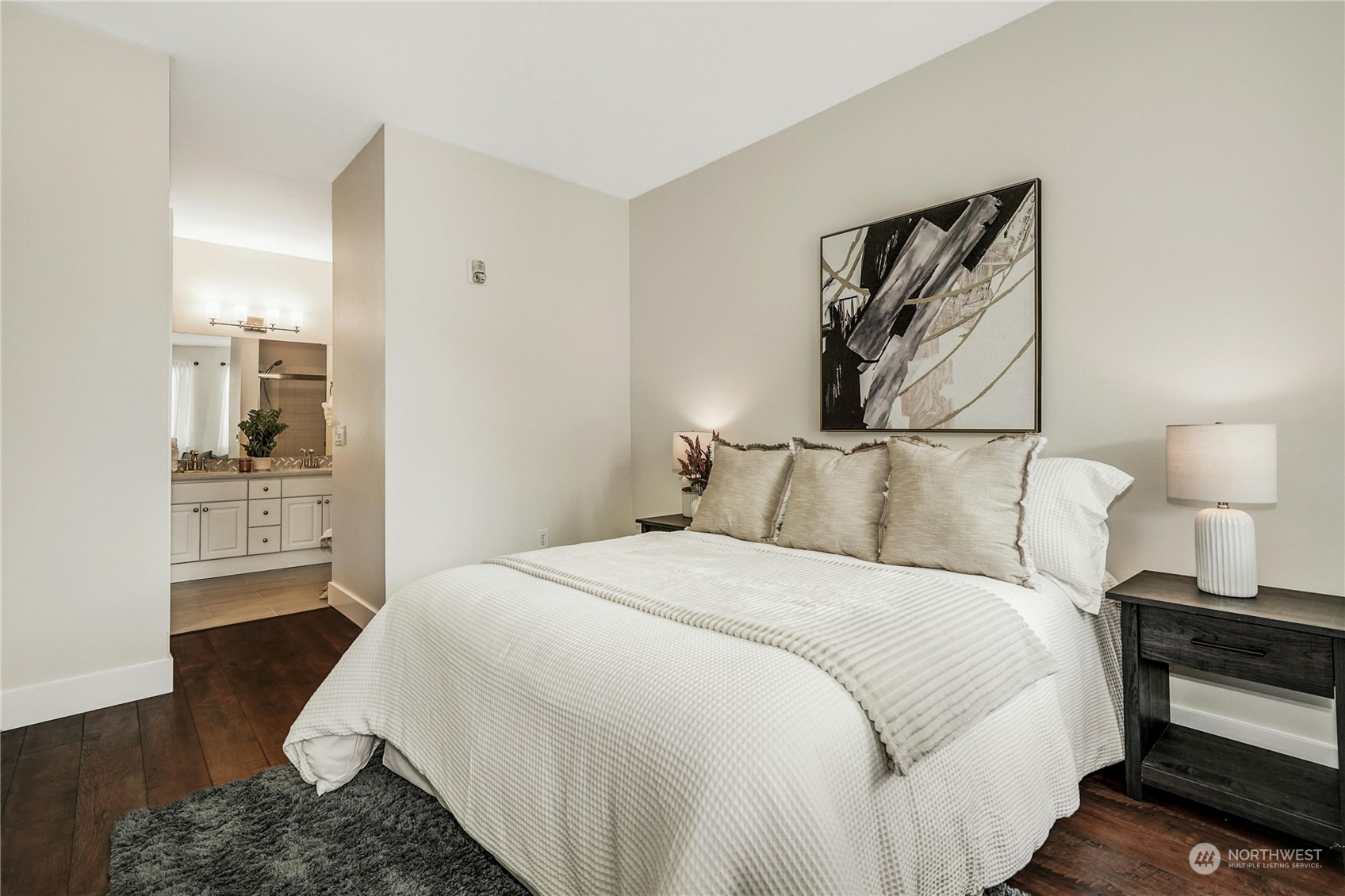 17426 Bothell Way Northeast, Unit A305 Bothell, WA 98011 - Photo 18 of 38 a large white bed in a white room