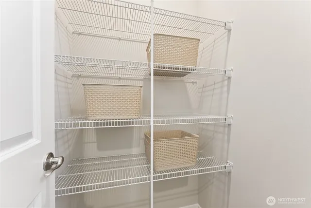 a close view of a closet