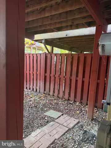 a view of a wooden door