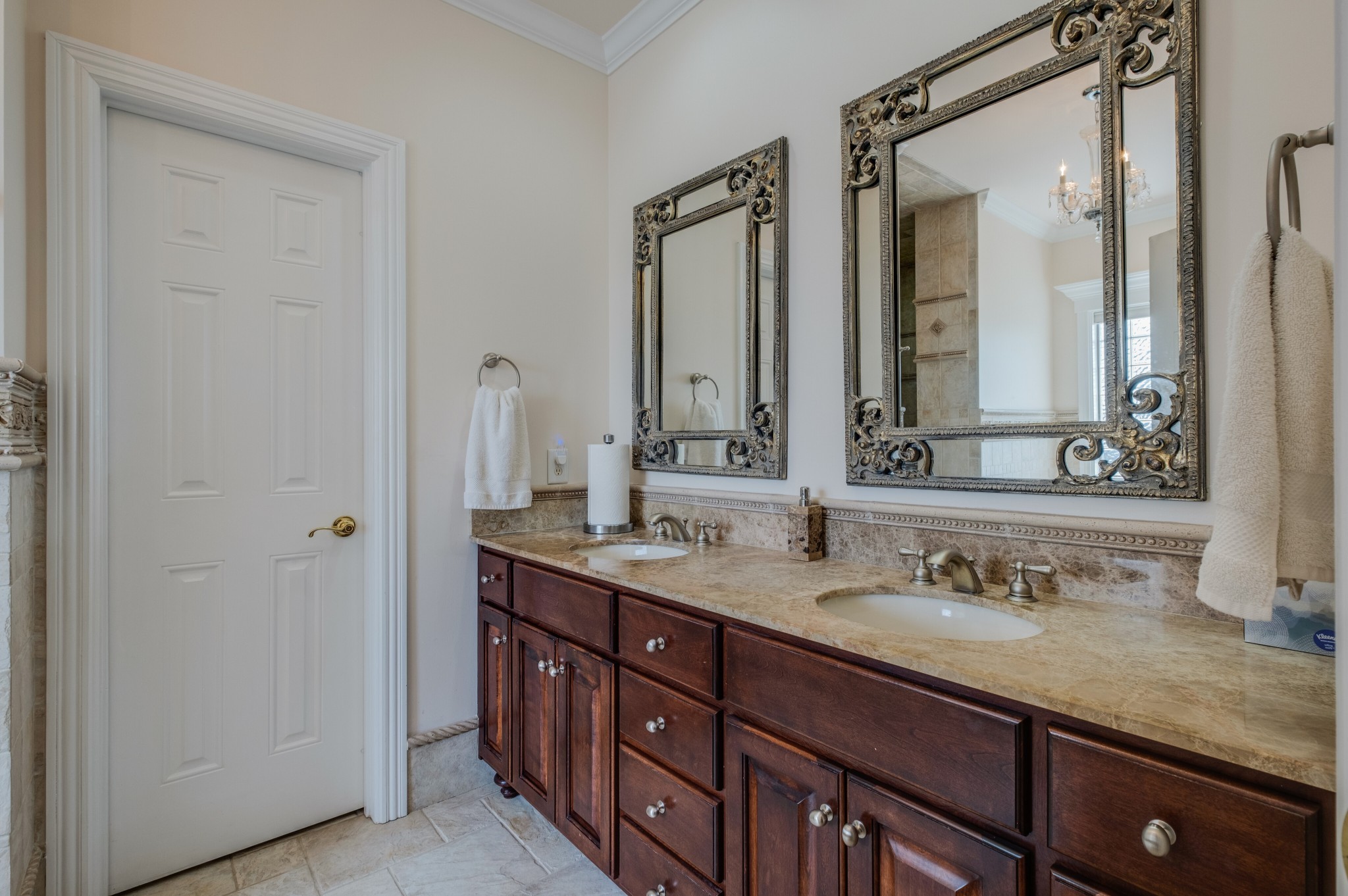 423 Ridgecrest Lane Lebanon, TN 37087 - Photo 25 of 50 a bathroom with a granite countertop sink double and mirror
