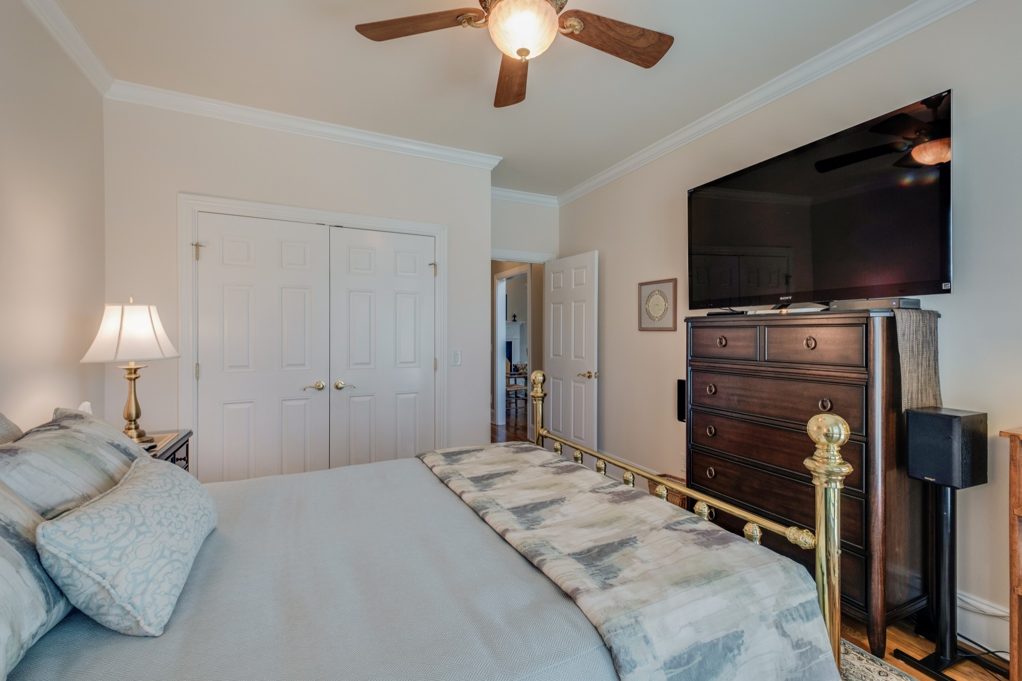 423 Ridgecrest Lane Lebanon, TN 37087 - Photo 29 of 50 a bedroom with a bed and a flat screen tv
