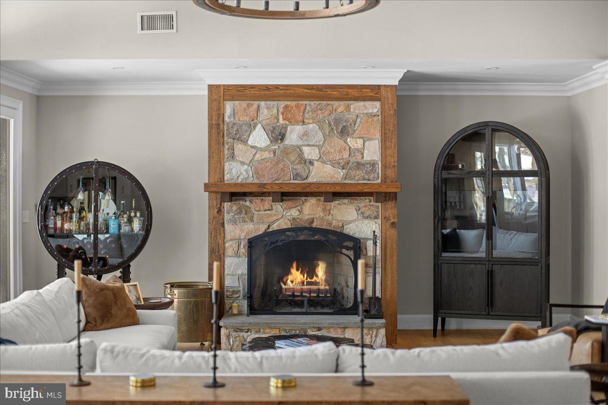 2 Cedar Lane Erwinna, PA 18920 - Photo 50 of 69 a living room with furniture a fireplace and a large window