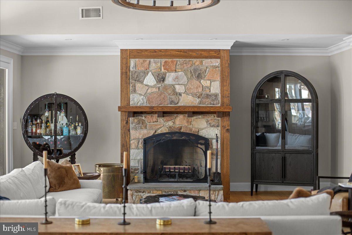 2 Cedar Lane Erwinna, PA 18920 - Photo 54 of 69 a living room with furniture a fireplace and a large mirror