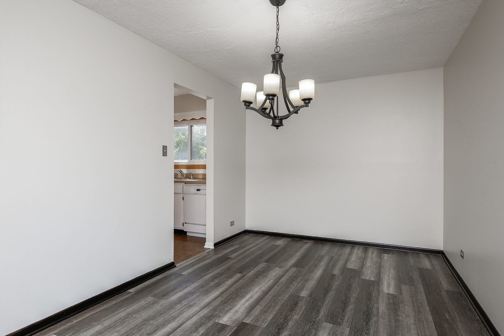865 Sheldon Court, Unit C Wheaton, IL 60189 - Photo 6 of 17 a view of empty room with wooden floor kitchen view and a window
