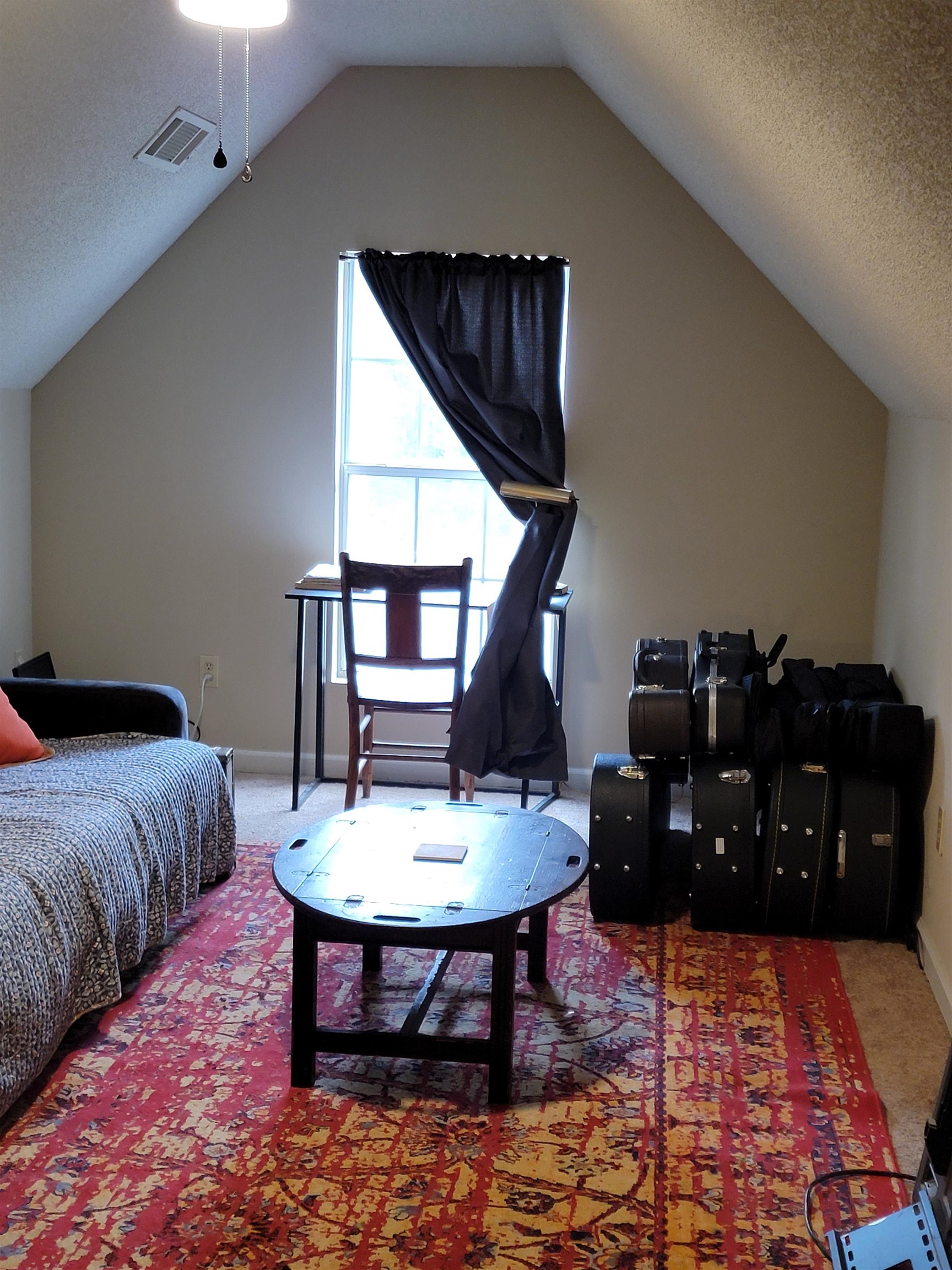 7926 Macon Road Cordova, TN 38018 - Photo 3 of 15 Bedroom featuring a textured ceiling, lofted ceiling, and carpet floors
