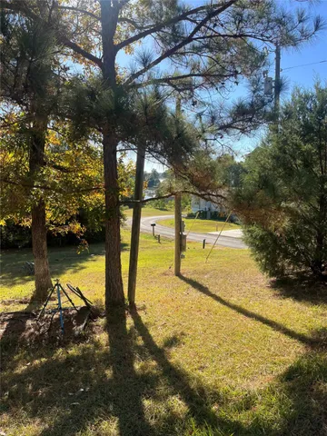 a view of swimming pool from a window