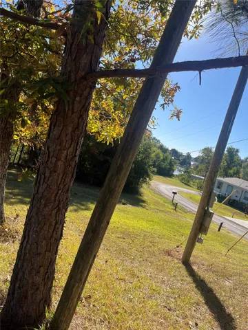 a view of a yard with a tree