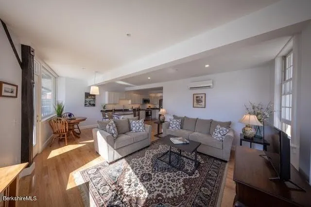 a living room with furniture and a couch