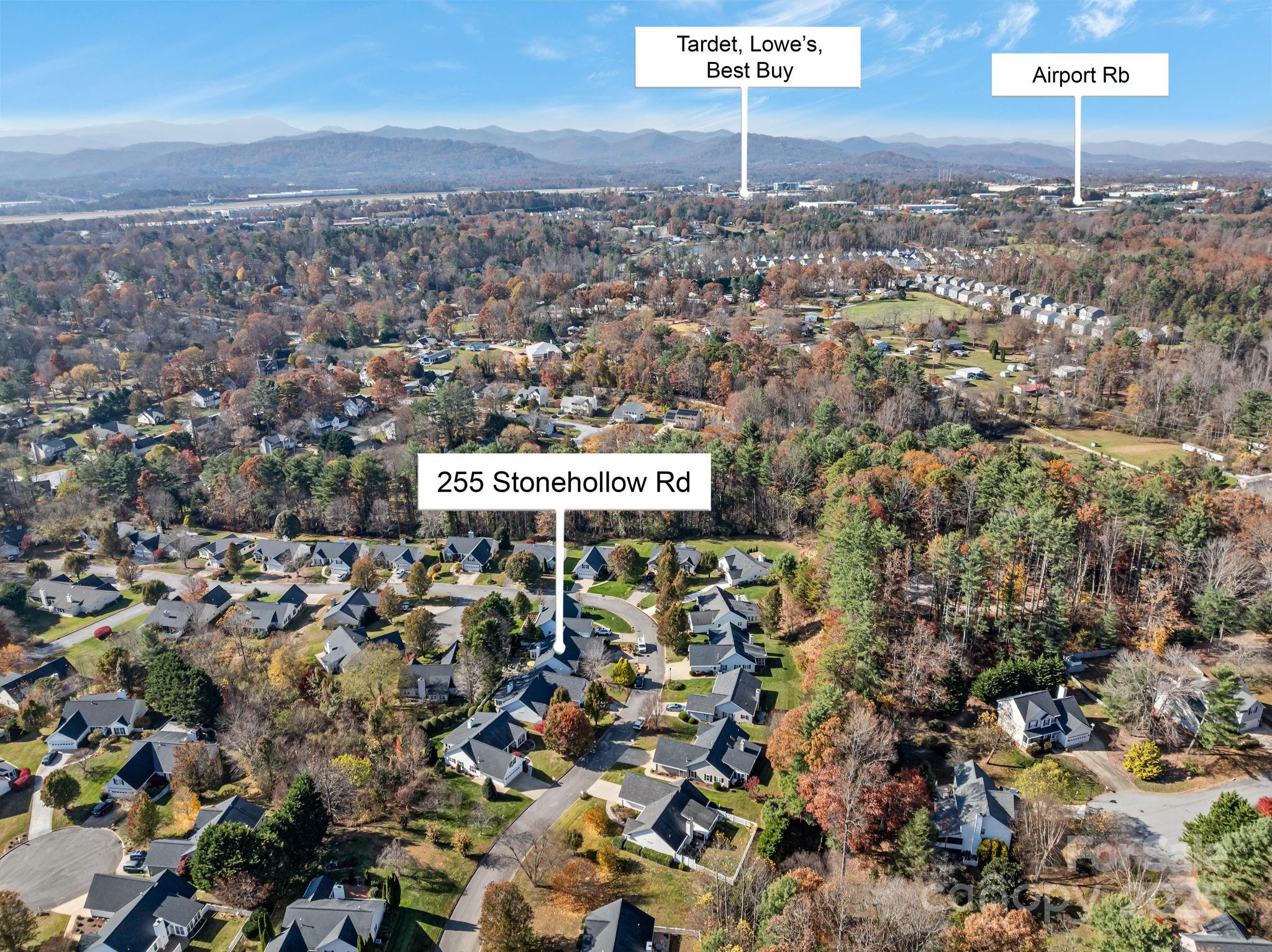 255 Stonehollow Road Fletcher, NC 28732 - Photo 25 of 32 a view of a city with lots of trees