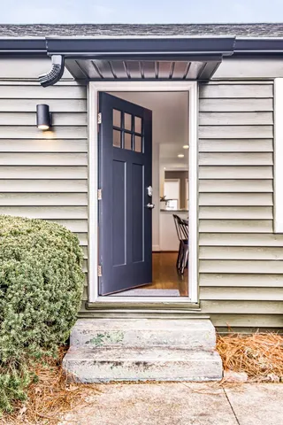 a view of a entryway front of a house