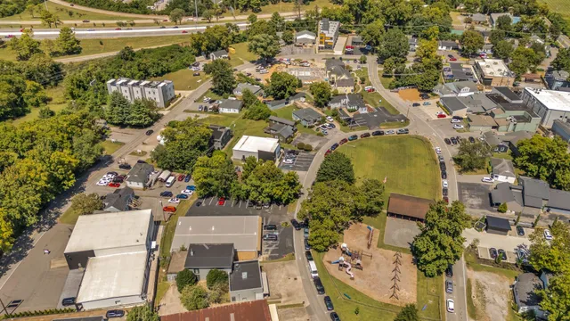 an aerial view of residential house with outdoor space