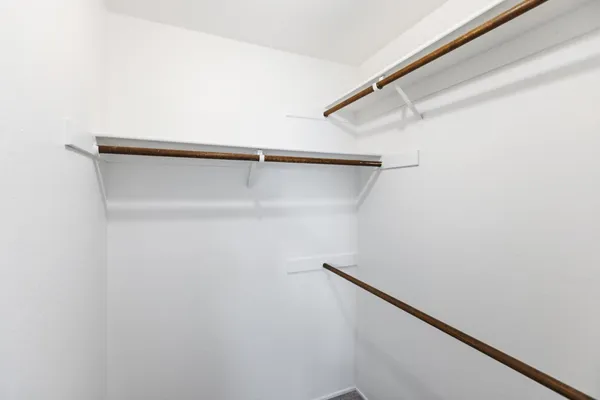 a view of small space with racks on the wall