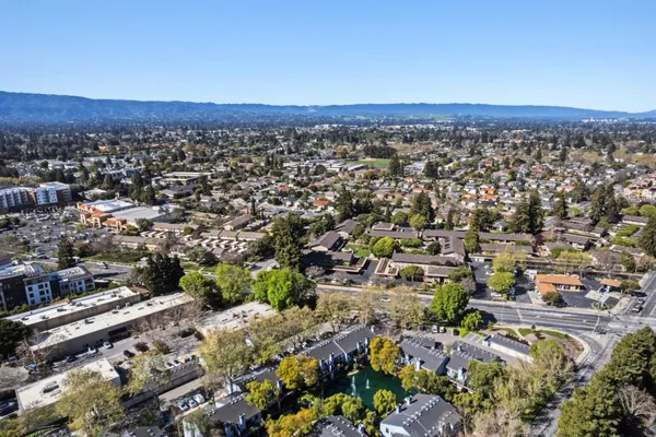 an aerial view of a city with lots of residential buildings