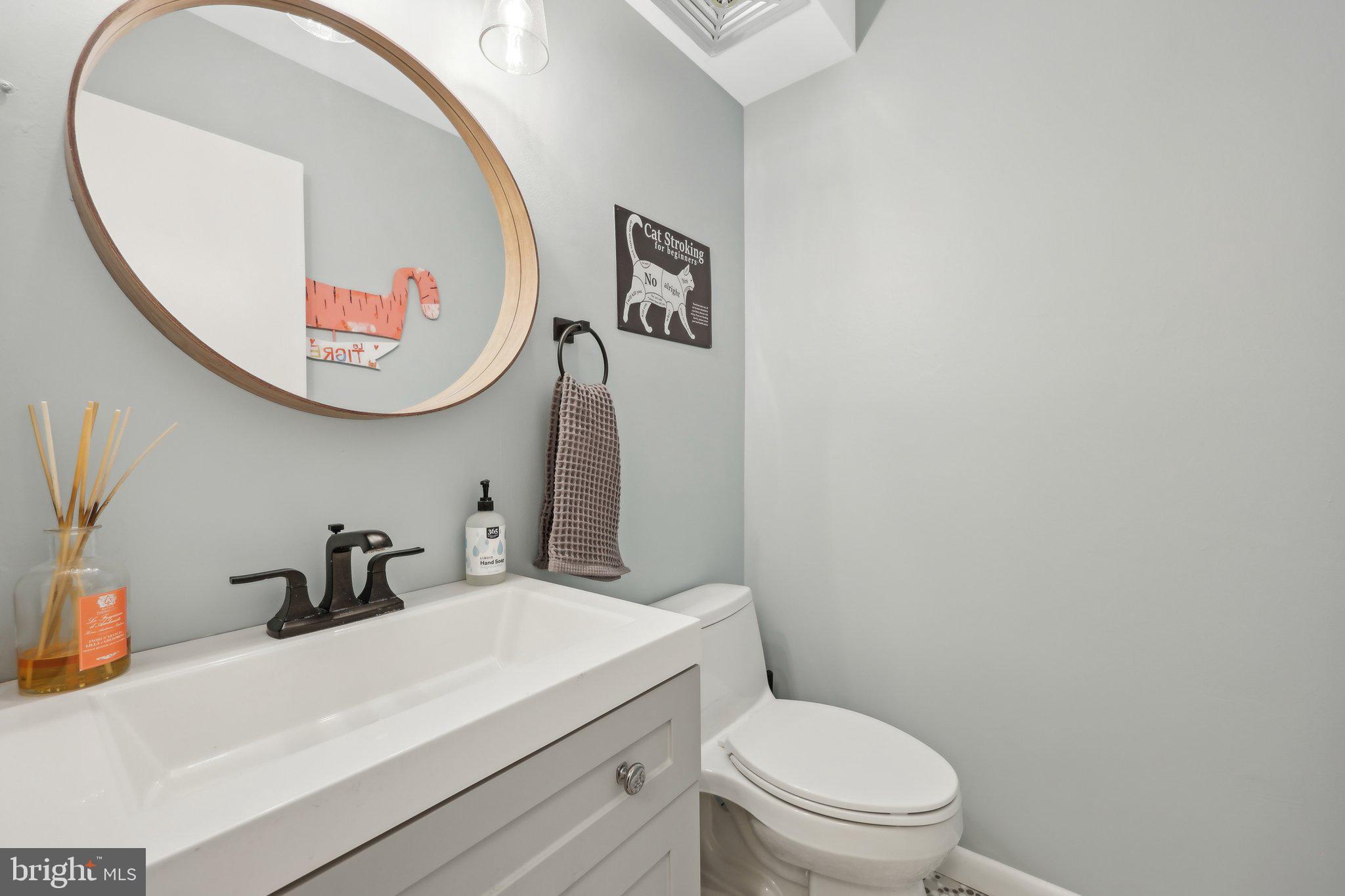 1503 Inlet Court Reston, VA 20190 - Photo 32 of 59 a bathroom with a toilet a sink and a mirror