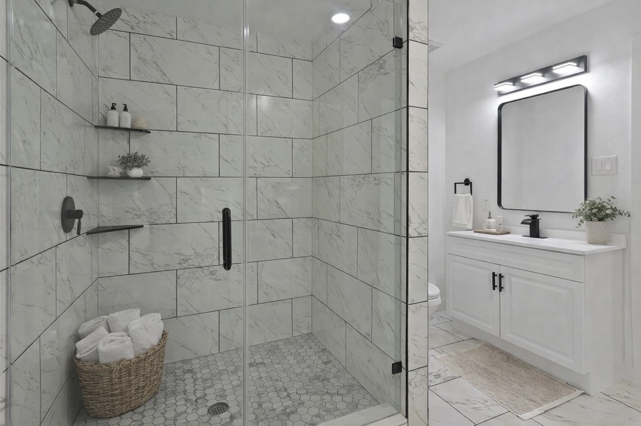 3013 Bloomfield Street Houston, TX 77051 - Photo 6 of 10 a bathroom with a sink and shower